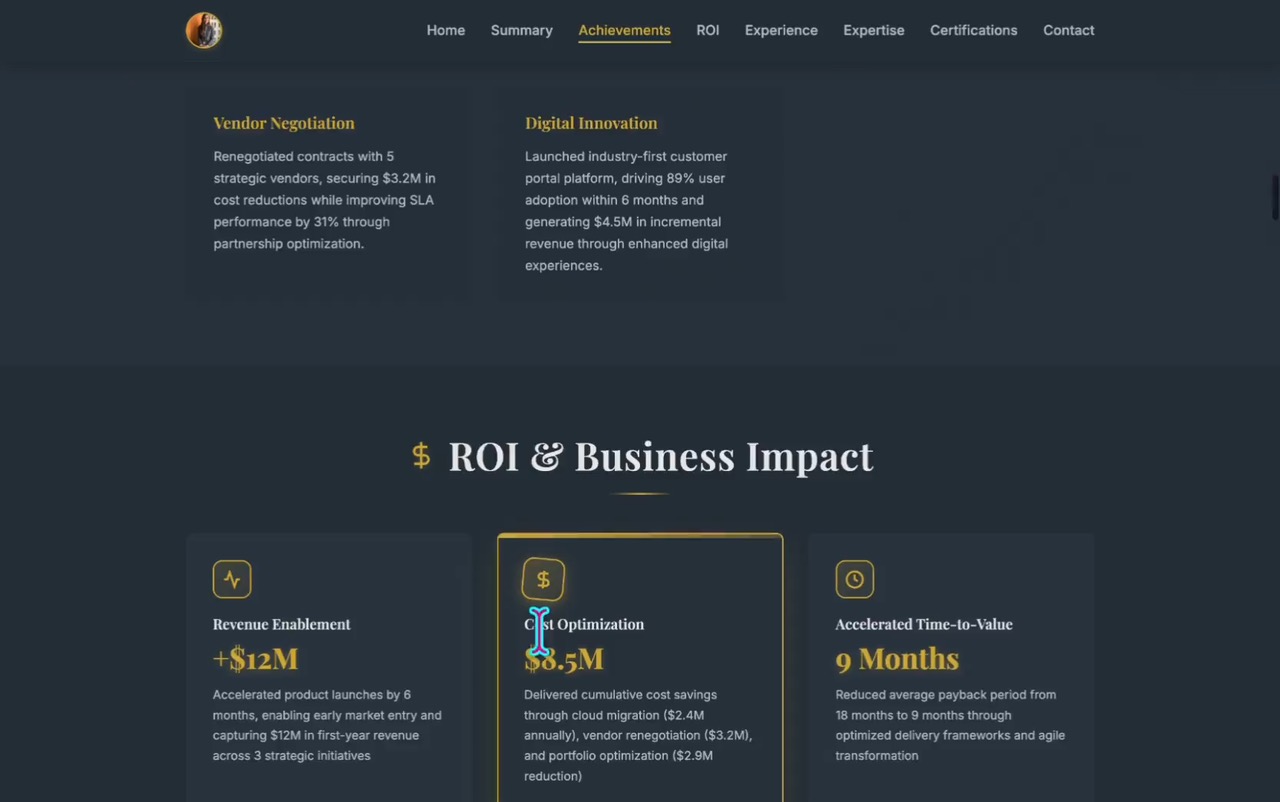Resume Portfolio website preview